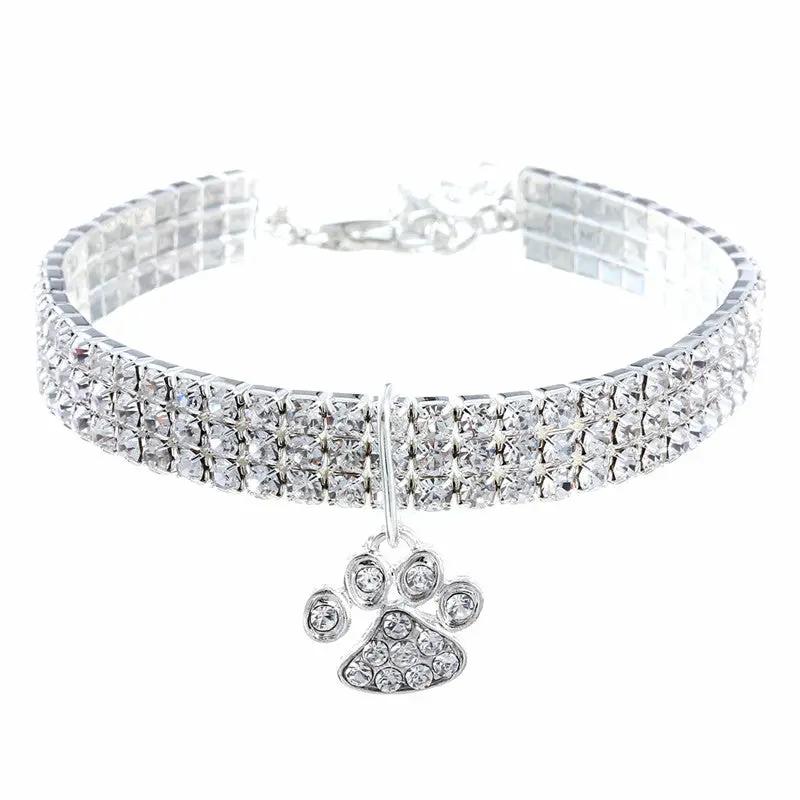 Pet Collar With Diamonds, Mixed-color Cat And Dog Supplies, Cat Claws, Elastic Cat And Dog Necklace Jewelry by My Store