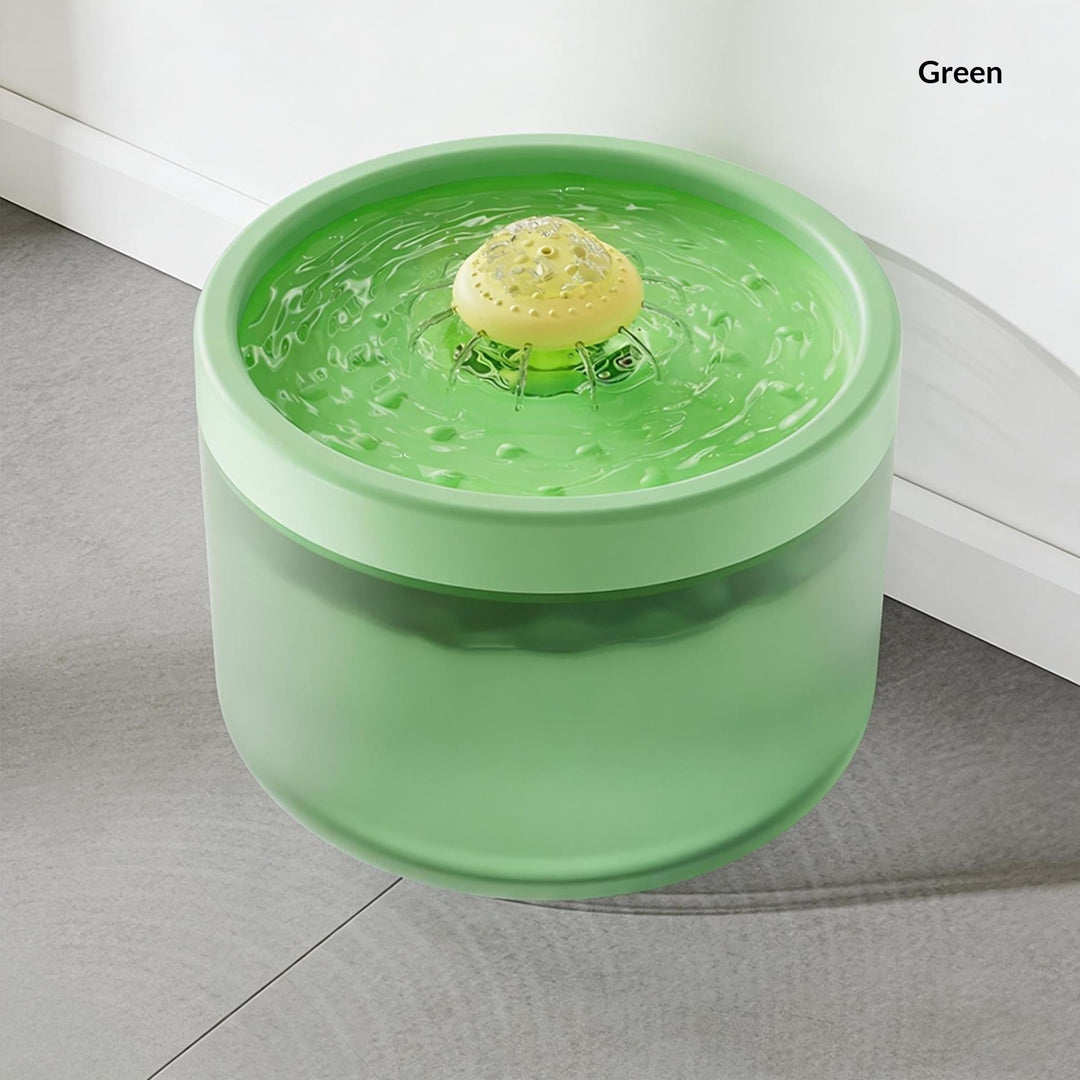 Green round bubbler fountain