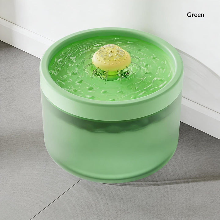Green round bubbler fountain