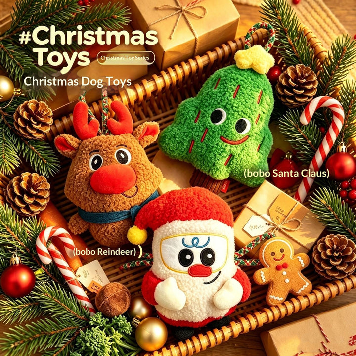 Reindeer tree and Santa Christmas rope toys