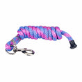 Load image into Gallery viewer, GATSBY solid-braid polypropylene lead by StateLineTack; pink and blue braided rope with metal clasp.
