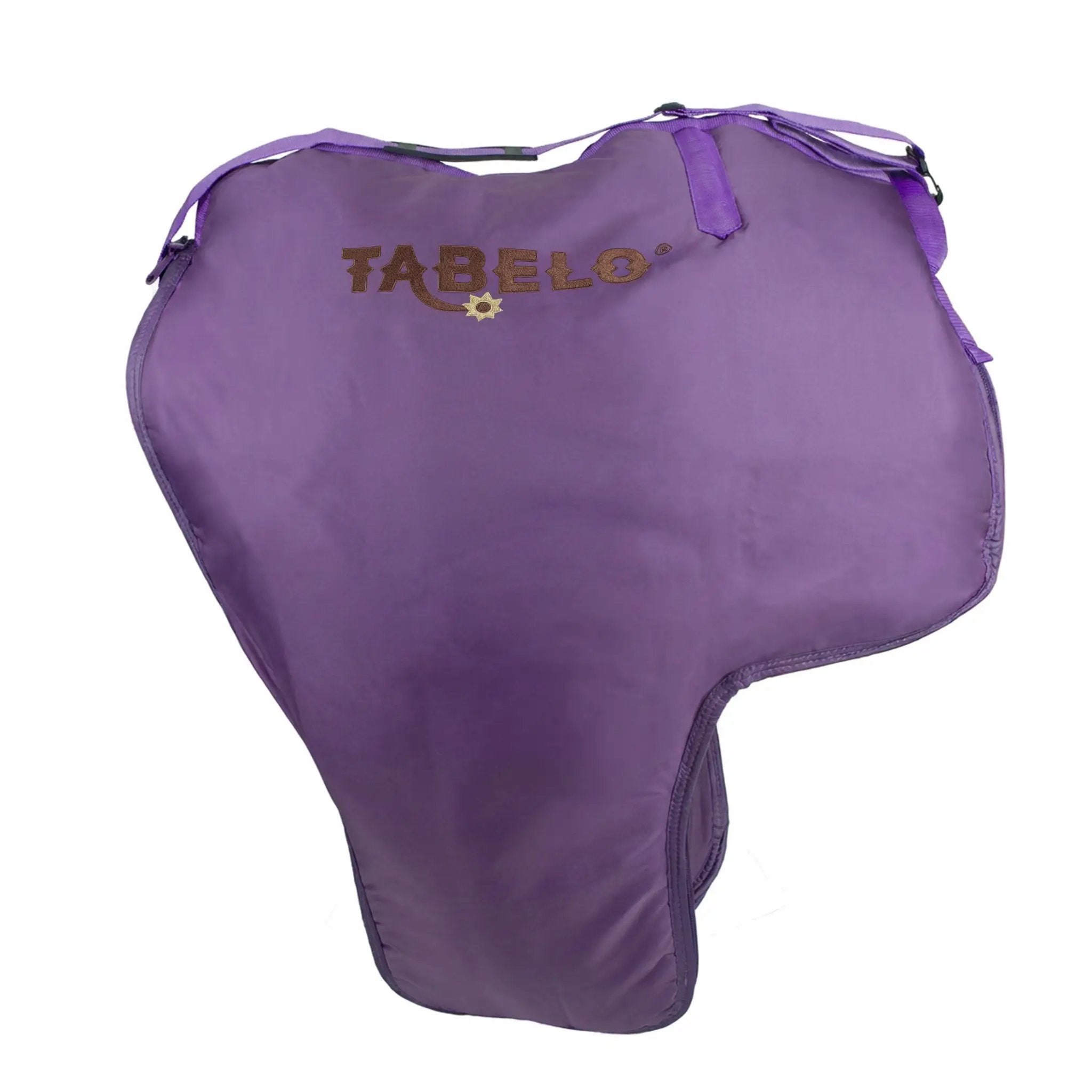 Tabelo Premium Western saddle carrying case in purple with TABELO embroidery