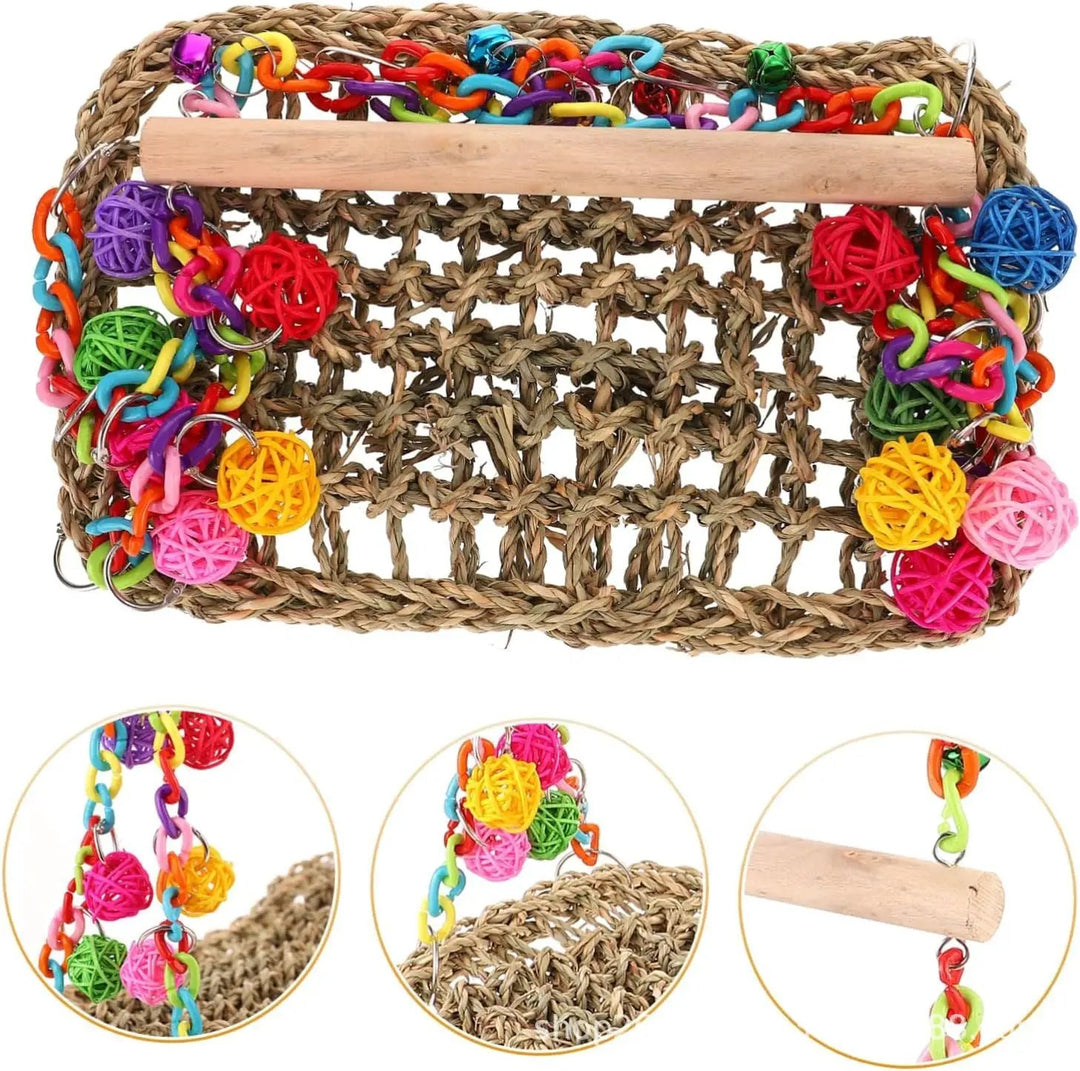 Parrot Toys Natural Grass Hammock Climbing Net Medium Large Parrots by Sell My Stuff