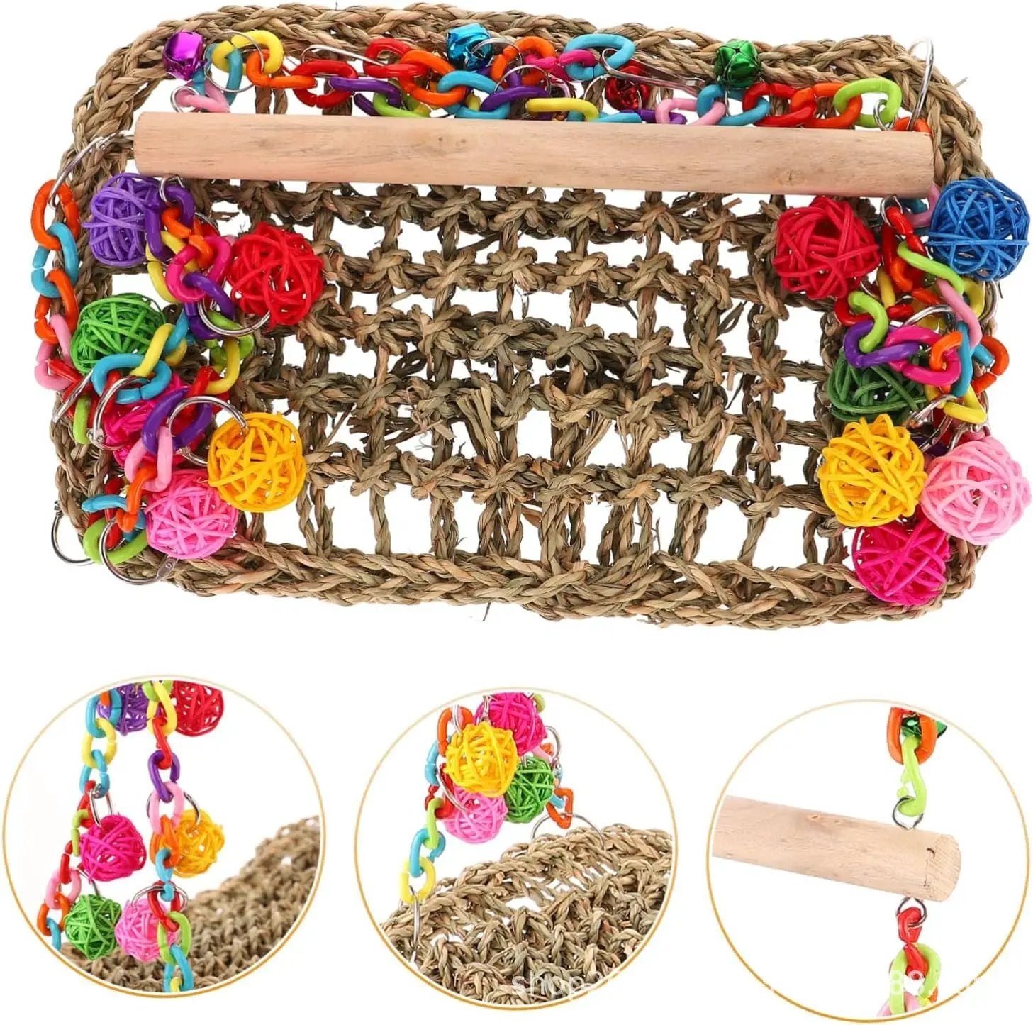 Parrot Toys Natural Grass Hammock Climbing Net Medium Large Parrots by Sell My Stuff