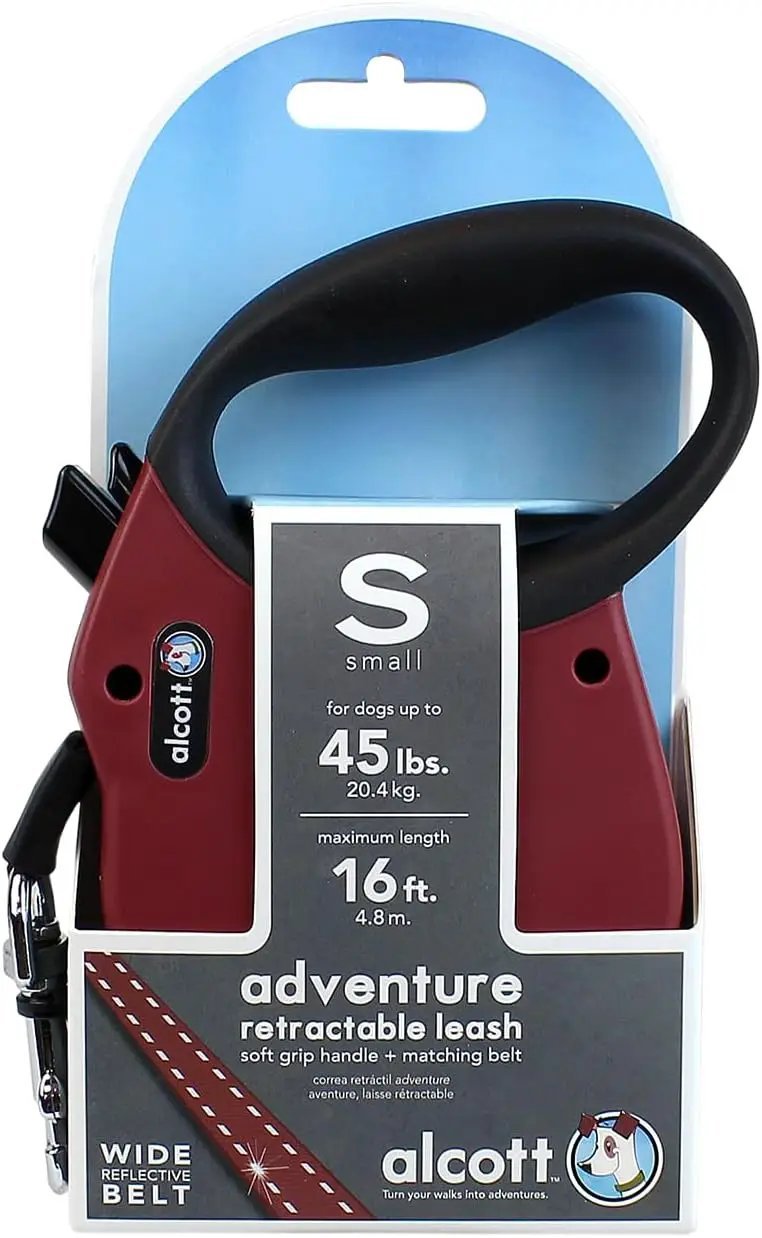Alcott Adventure Retractable Belt Leash With Reflective Stitching by The Family Pet