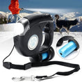 Cargar la imagen en la vista de la galería, Retractable Dog Leash With Built In LED Flashlight 4.5M Nylon Heavy Duty Strong Tether For Walk Black by Pawpampered

