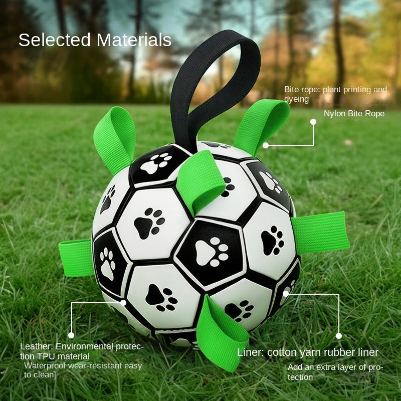 Paw Print Soccer Ball Dog Toy with Grab Tabs – photo 3