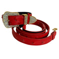 Cargar la imagen en la vista de la galería, Bella Rosso Red Swarovski Crystal Collar And Leash Set by Allysa Payne Beverly Hills
