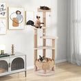 Gallery viewerに画像を読み込む, 59 Inches Cat Tree with Perch and Soft Hammock for Indoor Cats-Beige by DirectDeals
