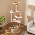 Gallery viewerに画像を読み込む, 59 Inches Cat Tree with Perch and Soft Hammock for Indoor Cats-Beige by DirectDeals

