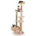 Gallery viewerに画像を読み込む, 59 Inches Cat Tree with Perch and Soft Hammock for Indoor Cats-Beige by DirectDeals
