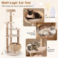 Gallery viewerに画像を読み込む, 59 Inches Cat Tree with Perch and Soft Hammock for Indoor Cats-Beige by DirectDeals
