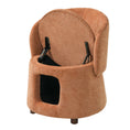 Load image into Gallery viewer, Orange textured chair by Home Furnishers with hidden pet nook.
