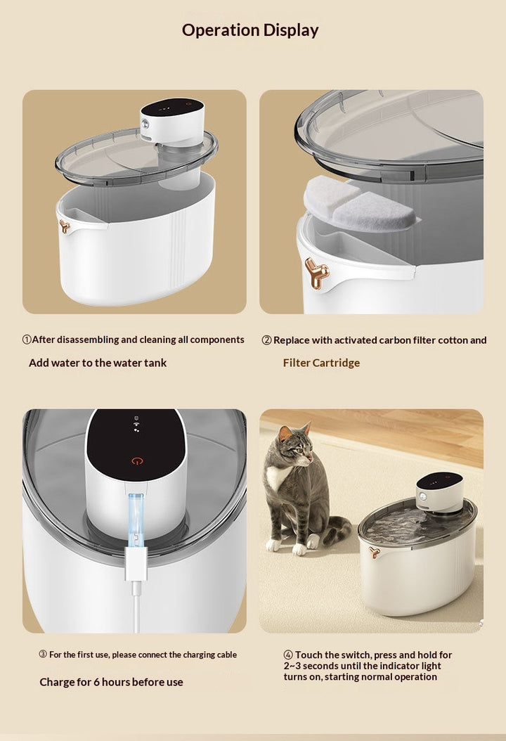 Illustrated setup and charging sequence