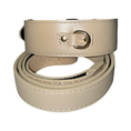 Load image into Gallery viewer, Hollywood Glam Classic Collar by Allysa Payne Beverly Hills, beige leather dog collar with gold-tone hardware
