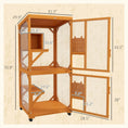 Bild in Galerie-Betrachter laden, PawHut cat enclosure size diagram: 31.5 in wide, 29.9 in deep, and 70.9 in high, with doors open
