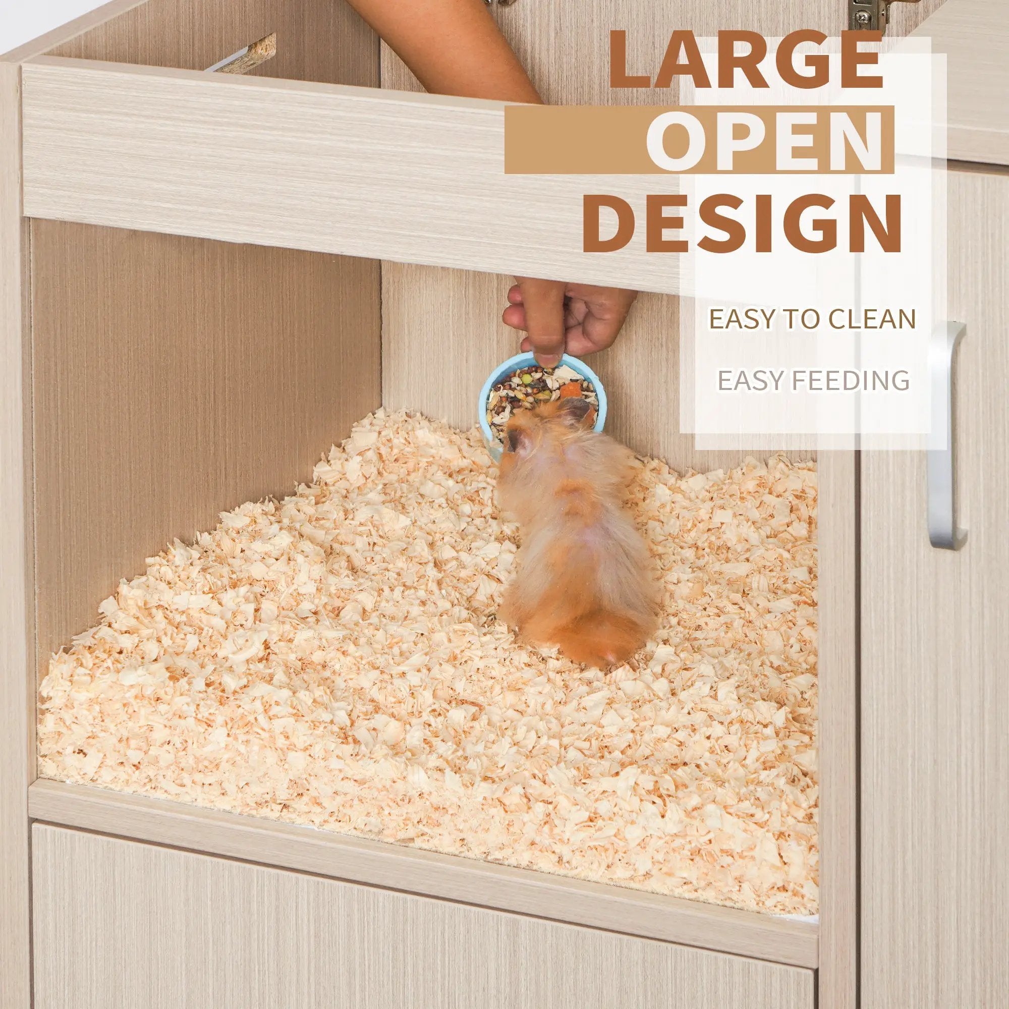 Living World Four Tier Wood Guinea Pig Cage XL With Storage Cabinet by V.I.P Digital Presence
