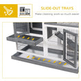 Load image into Gallery viewer, PawHut wooden rabbit hutch elevated bunny cage with slide-out trays
