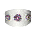 Bild in Galerie-Betrachter laden, Pawswag Matte White Snake Collar With Swarovski Rivets by Allysa Payne Beverly Hills
