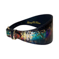 Load image into Gallery viewer, Allysa Payne Beverly Hills 3-inch wide multi-color Art Deco snake collar with gold buckle
