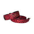 Carica l'immagine nel visualizzatore della galleria, Allysa Payne Beverly Hills red and black leopard print Italian leather collar and leash set
