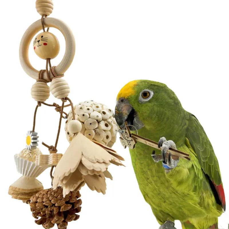 Parrot Natural Premium Soft Heavy Duty Ricepaperplant Pith Ball Bird Safe Chew Toy Set by Sell My Stuff