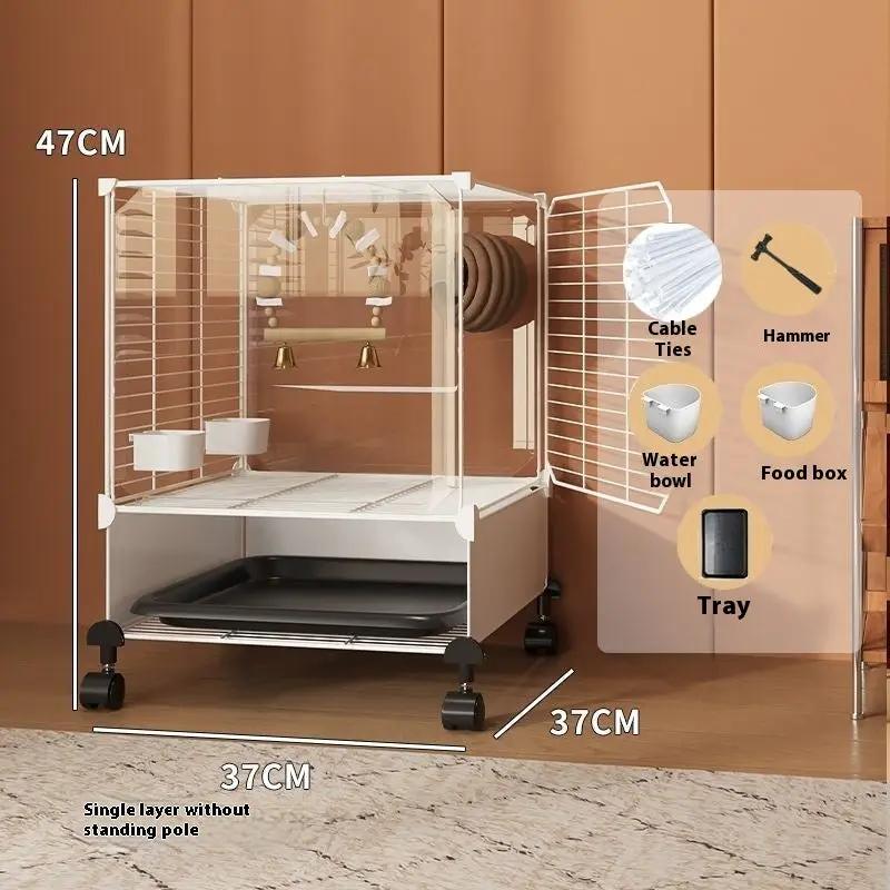 LuxeLife Modern ClearView Rolling Bird Cage With Transparent Acrylic Paneling Plus Wheels by Sell My Stuff