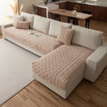 Load image into Gallery viewer, L-shaped couch cover by topspet in beige quilted fabric, heavy-duty waterproof sofa protector.
