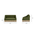 Load image into Gallery viewer, Duchess 33' Medium Princess Pet Bed Sofa with Fringe Skirt, Olive Green Velvet by HouseOfZazla
