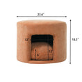 Load image into Gallery viewer, Ottoman by Home Furnishers in orange with removable pet cushion; pet-friendly accent seating.
