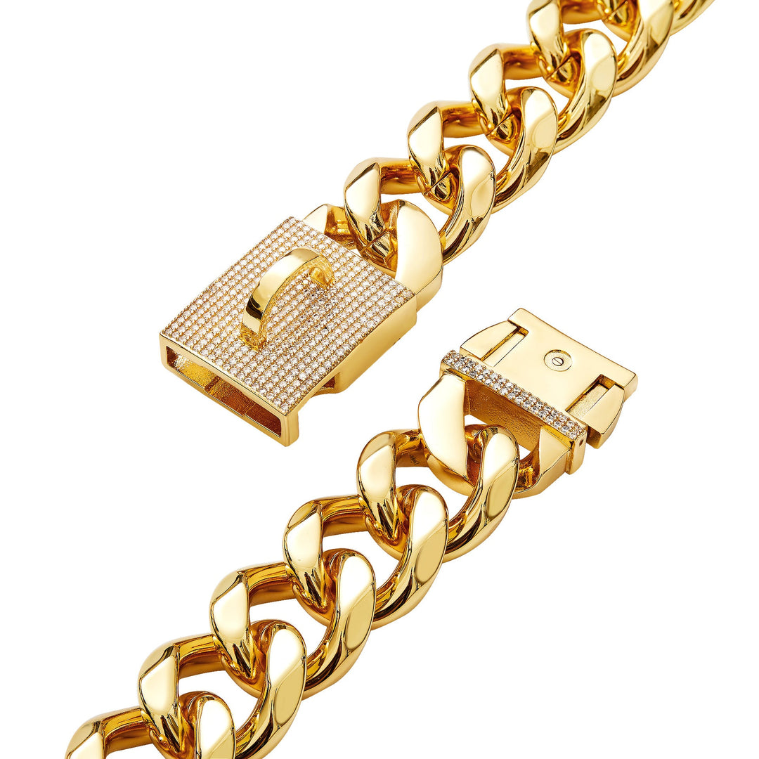 Close-up of 19mm chain collar clasp