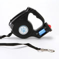 Cargar la imagen en la vista de la galería, Retractable Dog Leash With Built In LED Flashlight 4.5M Nylon Heavy Duty Strong Tether For Walk Black by Pawpampered
