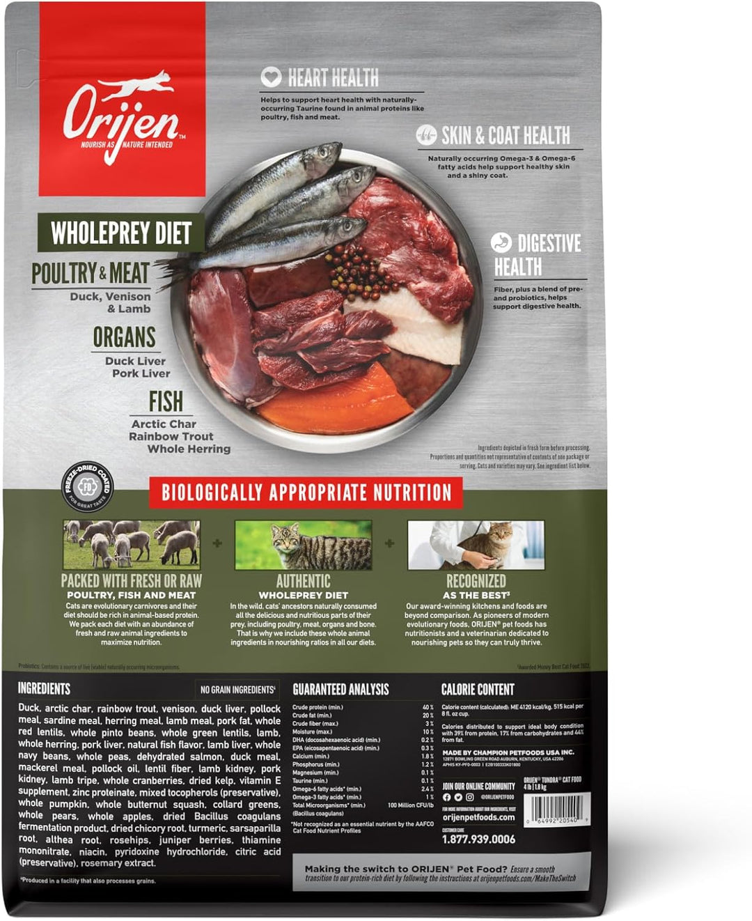 ORIJEN Tundra cat food bag reverse