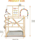 Load image into Gallery viewer, PawMart wooden birdcage stand playground for small to medium birds with ladders, rope perch, swings and feeder cups
