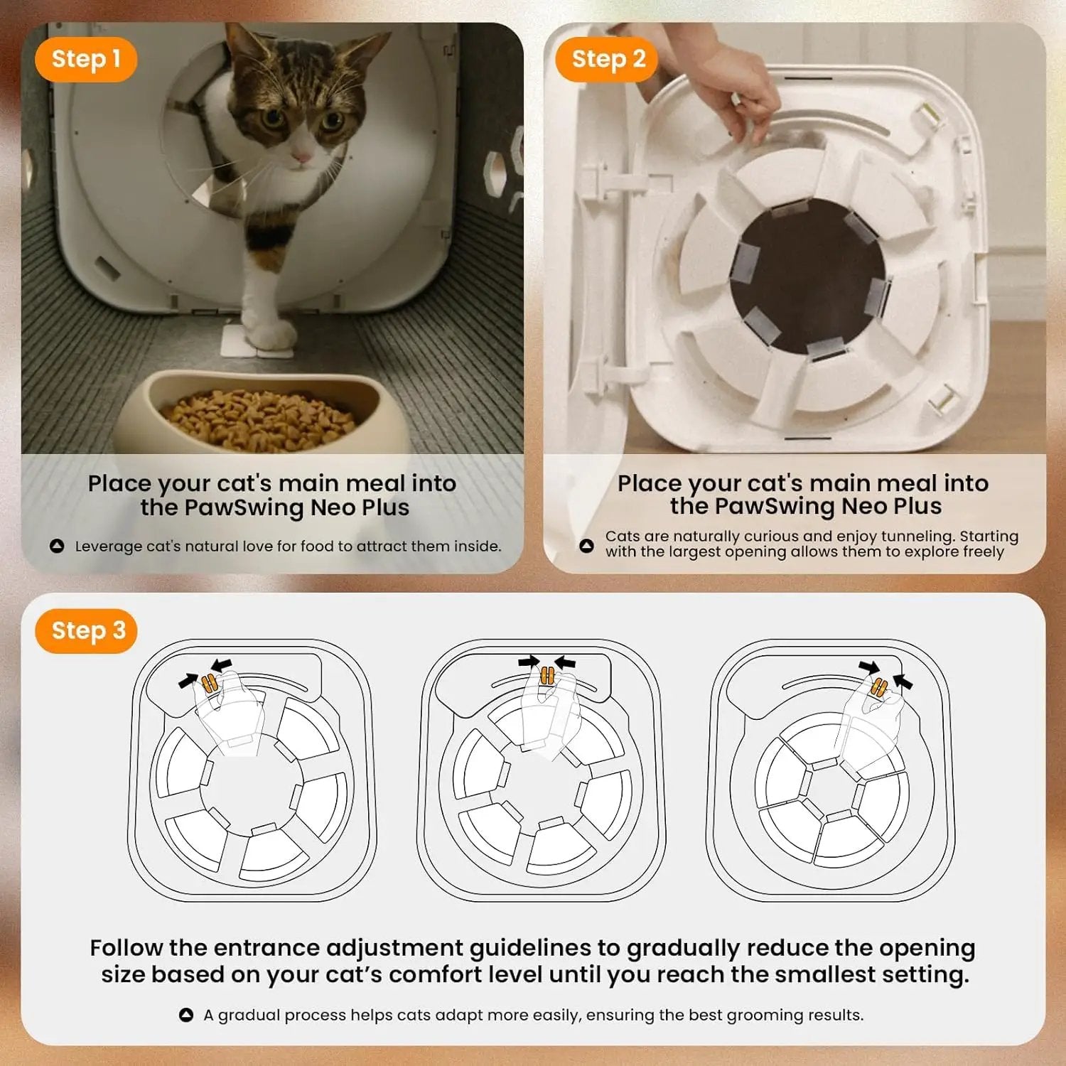 Cat Self Groomer Plus 360 Brush Fur Collector for Large Cats by Wags & Whiskers Pet Supply