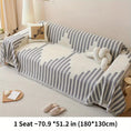 Load image into Gallery viewer, Chenille Fabric Sofa Cover for 1 Seat; soft cream with gray linear pattern and non-slip fit.
