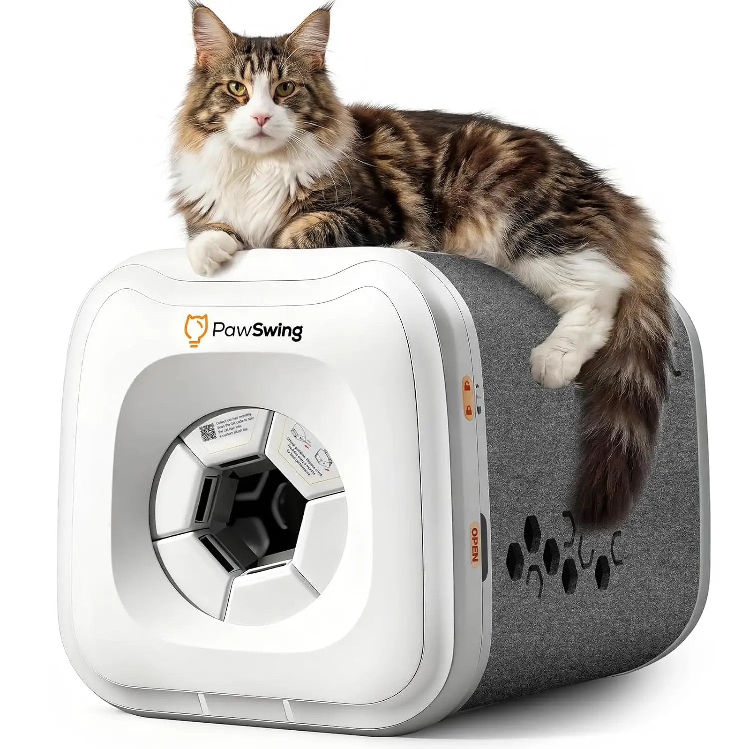 Cat Self Groomer Plus 360 Brush Fur Collector for Large Cats by Wags & Whiskers Pet Supply