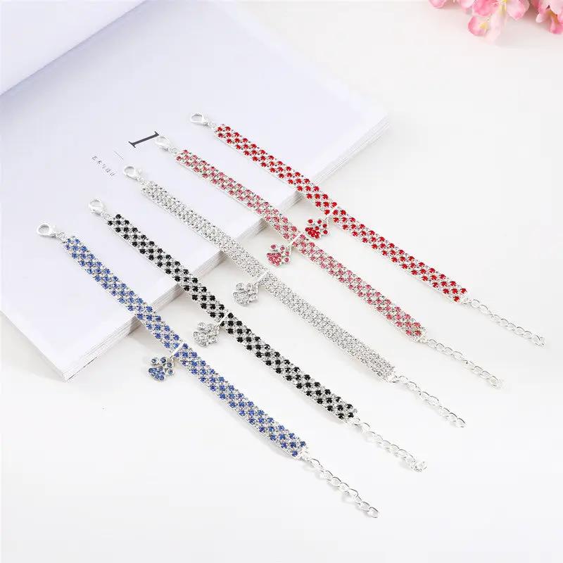 Pet Collar With Diamonds, Mixed-color Cat And Dog Supplies, Cat Claws, Elastic Cat And Dog Necklace Jewelry by My Store