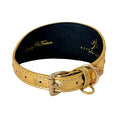 Load image into Gallery viewer, Italian Leather Glam Gold Studded 3” Collar by Allysa Payne Beverly Hills
