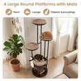 Carica l'immagine nel visualizzatore della galleria, 72-Inch Multi-Level Cat Tree by DirectDeals with beige plush cushions, cat on top perch
