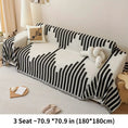 Load image into Gallery viewer, Chenille sofa cover by topspet for 3-seat sofa; white with black fern pattern, non-slip universal protector
