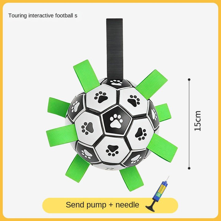 Paw Print Soccer Ball Dog Toy with Grab Tabs – photo 5