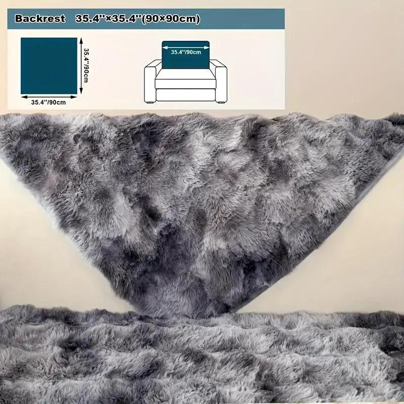 Luxurious Gradient Velvet Sofa Cover by topspet, grey gradient faux fur throw for sofa