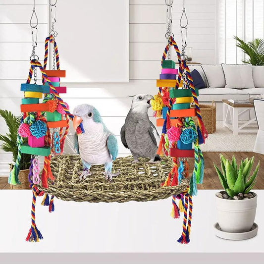 Parrot Toys Natural Grass Hammock Climbing Net Medium Large Parrots by Sell My Stuff