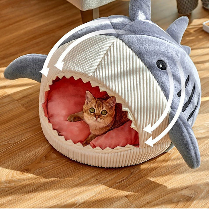 Shark Cave Pet Bed with Cushion – photo 3