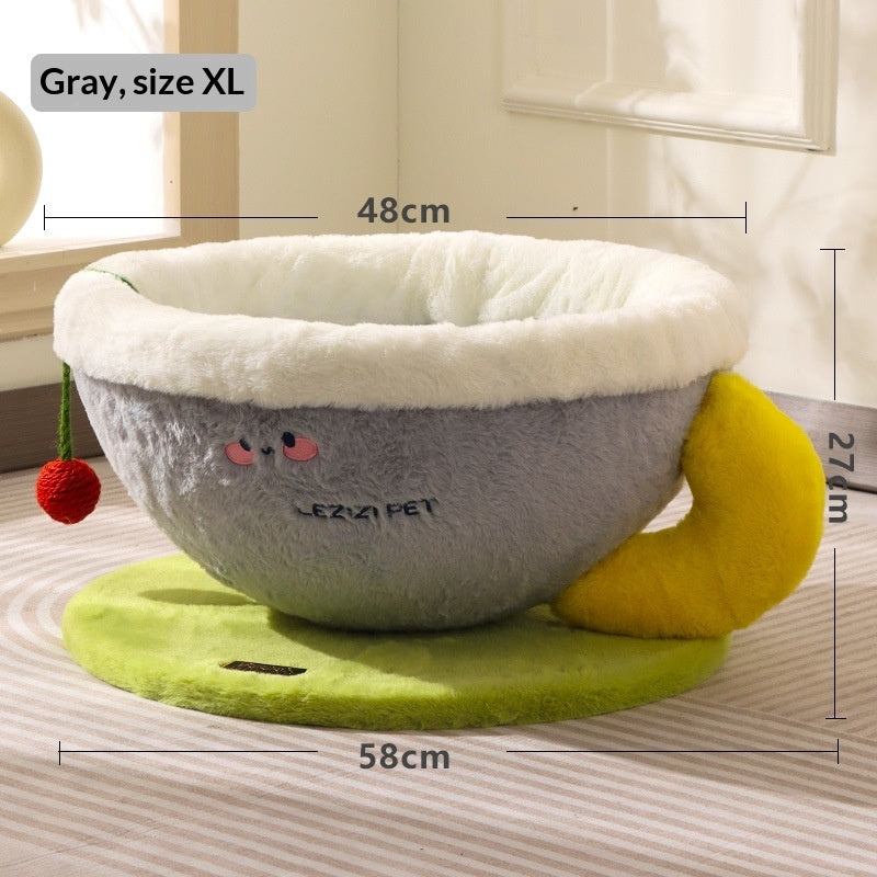 Larger gray cup bed chart labeled XL