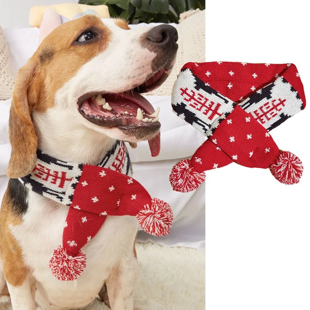 Knit Christmas Dog Scarf with Pom-Poms – photo 10