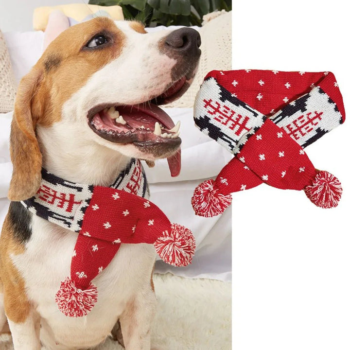 Knit Christmas Dog Scarf with Pom-Poms – photo 10