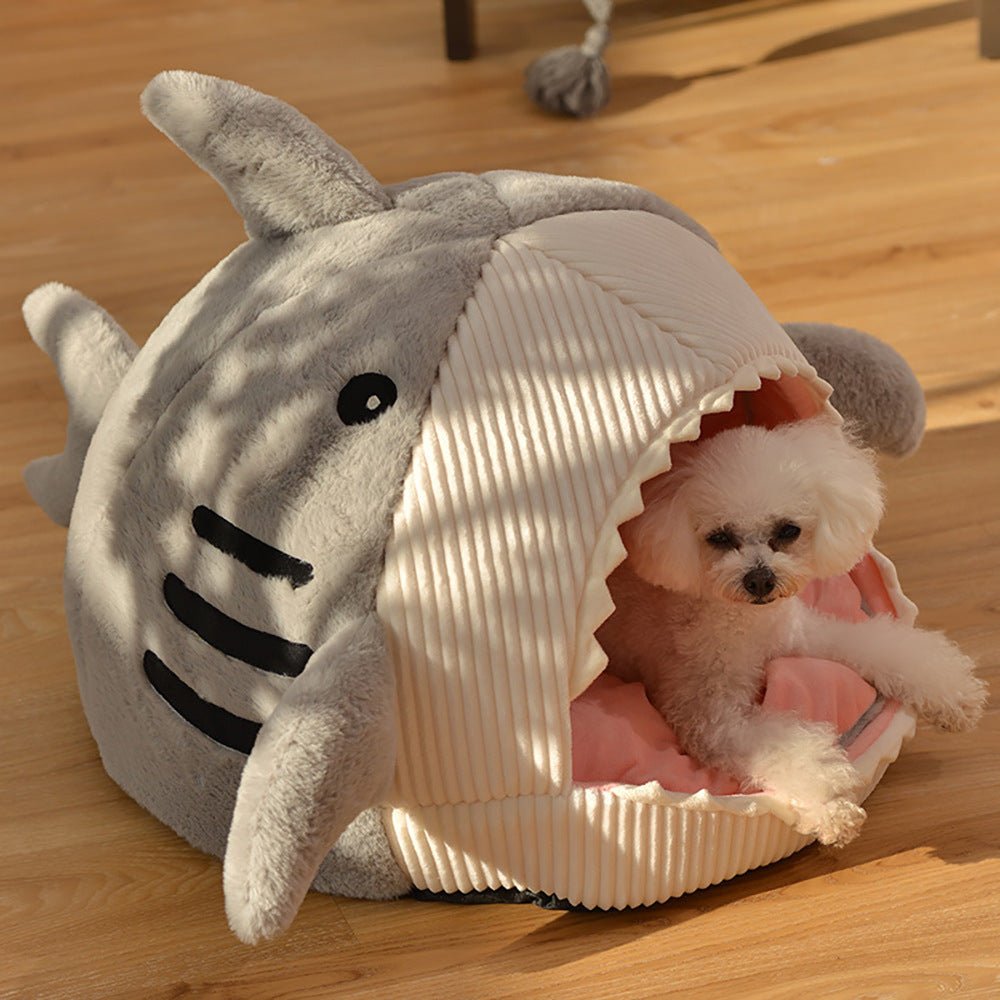 Shark Cave Pet Bed with Cushion – photo 2