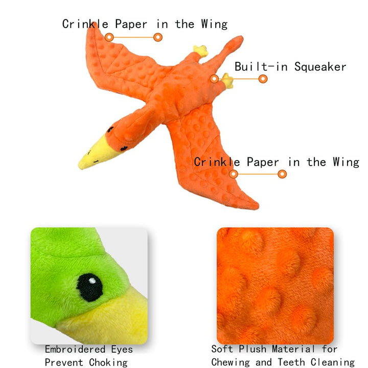 Pterodactyl squeaker and crinkle-wing feature diagram